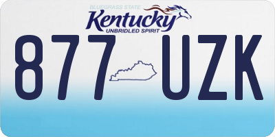 KY license plate 877UZK