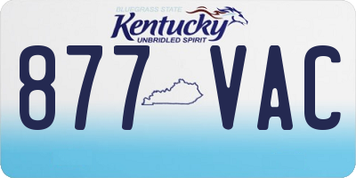KY license plate 877VAC