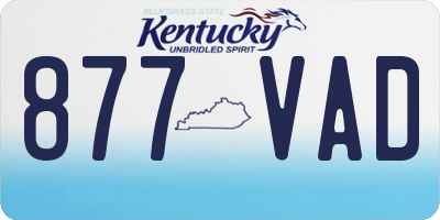 KY license plate 877VAD