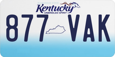 KY license plate 877VAK