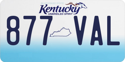 KY license plate 877VAL