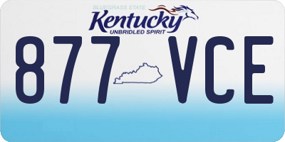 KY license plate 877VCE