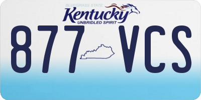 KY license plate 877VCS