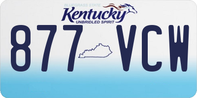 KY license plate 877VCW