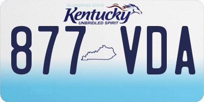 KY license plate 877VDA