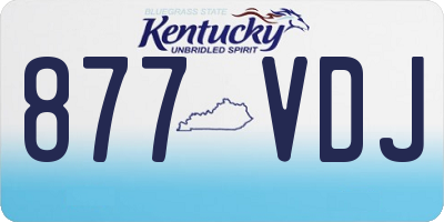 KY license plate 877VDJ