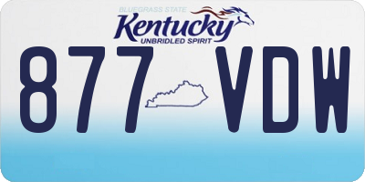 KY license plate 877VDW