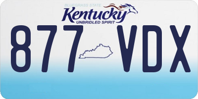 KY license plate 877VDX