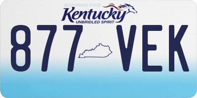 KY license plate 877VEK