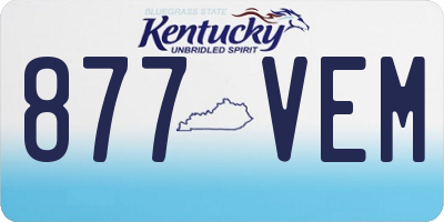 KY license plate 877VEM