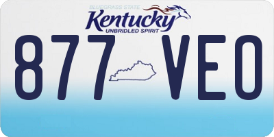 KY license plate 877VEO