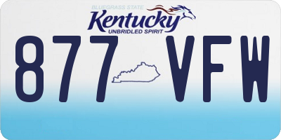 KY license plate 877VFW