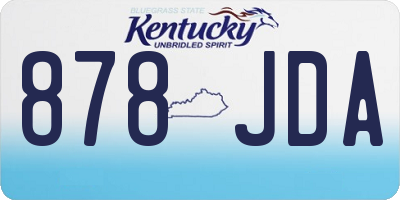 KY license plate 878JDA