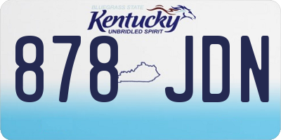 KY license plate 878JDN