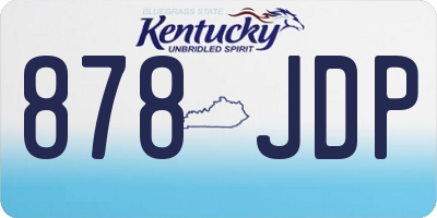 KY license plate 878JDP