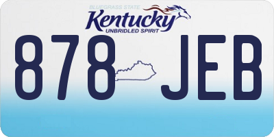KY license plate 878JEB