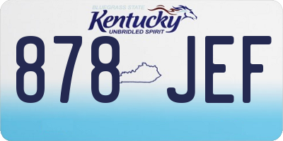 KY license plate 878JEF