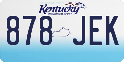 KY license plate 878JEK