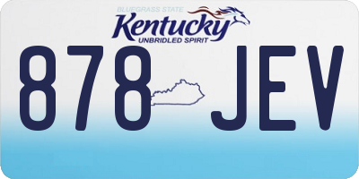 KY license plate 878JEV