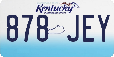 KY license plate 878JEY