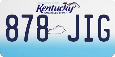 KY license plate 878JIG
