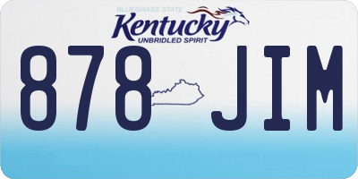 KY license plate 878JIM