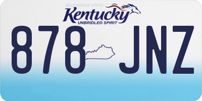 KY license plate 878JNZ