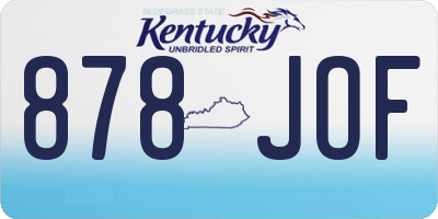 KY license plate 878JOF