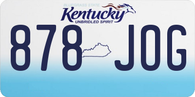 KY license plate 878JOG