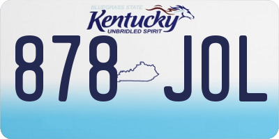 KY license plate 878JOL