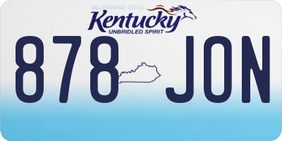 KY license plate 878JON