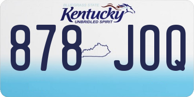 KY license plate 878JOQ