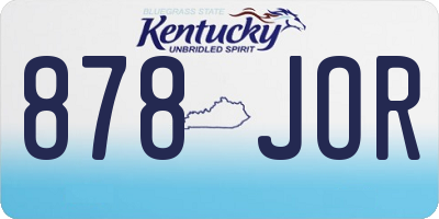 KY license plate 878JOR