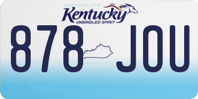 KY license plate 878JOU