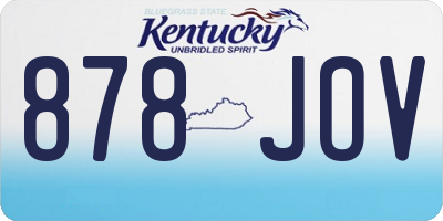 KY license plate 878JOV