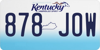KY license plate 878JOW
