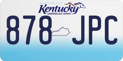 KY license plate 878JPC