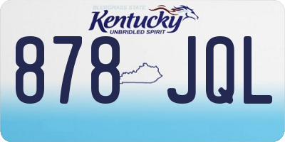 KY license plate 878JQL