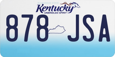 KY license plate 878JSA
