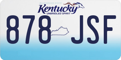 KY license plate 878JSF