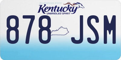 KY license plate 878JSM