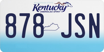 KY license plate 878JSN