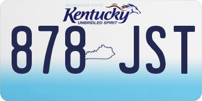 KY license plate 878JST