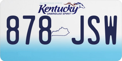 KY license plate 878JSW