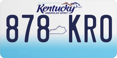 KY license plate 878KRO