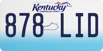 KY license plate 878LID