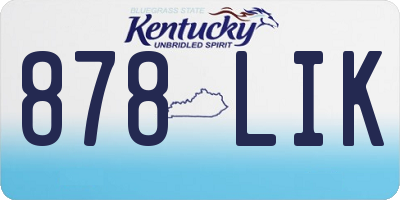 KY license plate 878LIK
