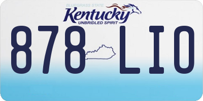 KY license plate 878LIO
