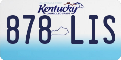 KY license plate 878LIS