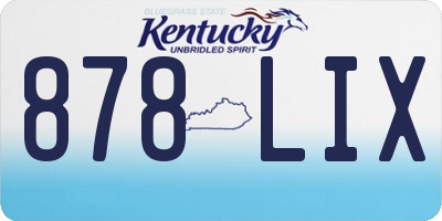 KY license plate 878LIX